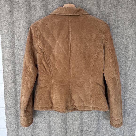 Vintage Casablanca Suede Leather Jacket Womens S Brown Zip Front Retro Coat - Picture 2 of 16
